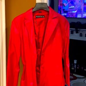 Pamela Mcoy red leather jacket size small beautiful